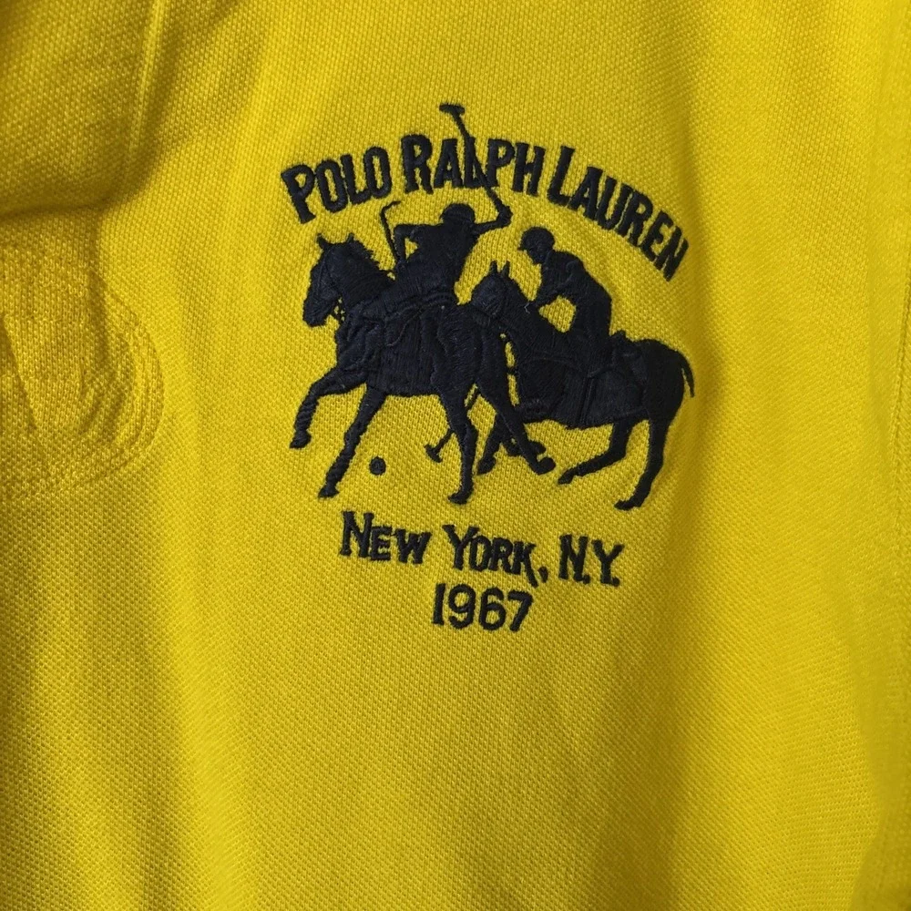 Polo Ralph Lauren RL County Riders & Jockey Club Polo Shirt‎ Yellow #258 Size XL